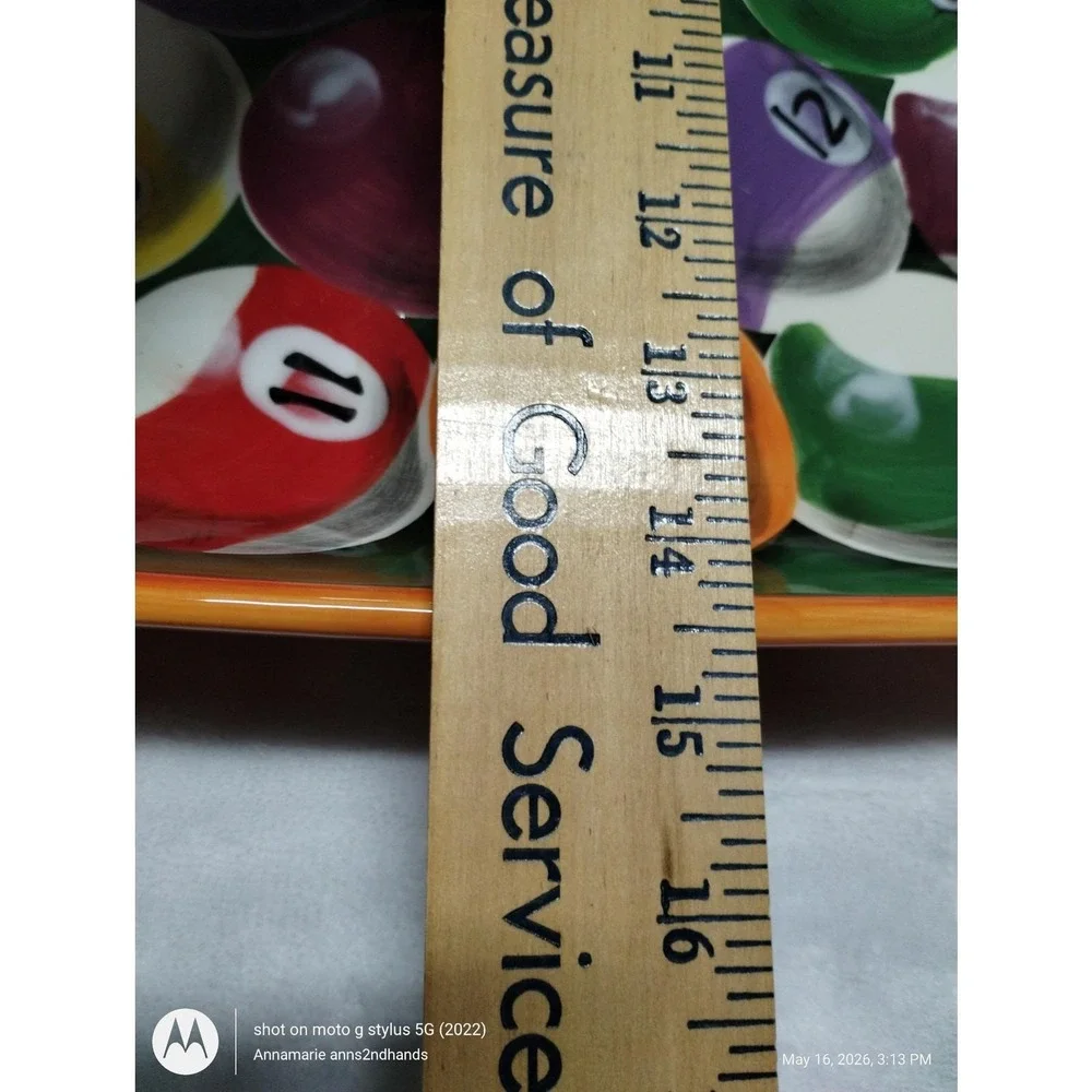 Clay‎ Art Rack Em Up Pool Ball Serving Tray 8 Ball Dip Bowl Set